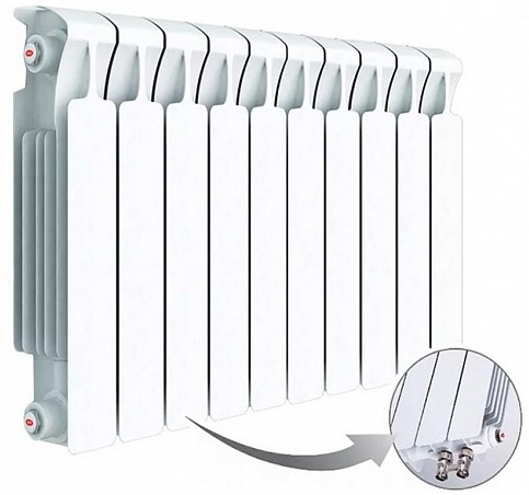 Радиатор биметаллический Rifar Monolit Ventil500/ 9 секции (правое подключение)