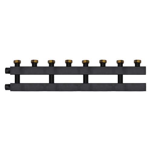 Распределительные коллекторы дублер рядный c накидными гайками 90-140 кВт Millennium MKD40F на 4 контура